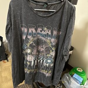 Dream Graphic Charcoal Gray Women's Top